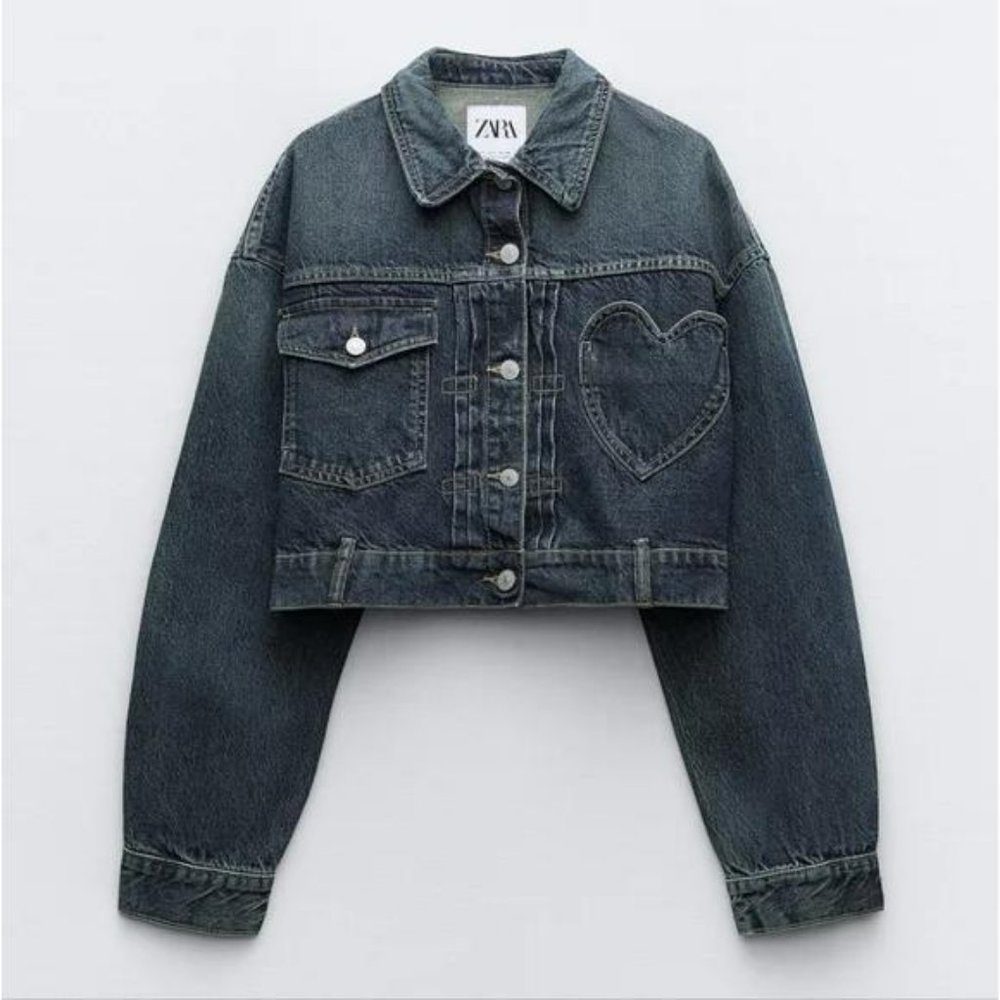 TRF HEART DENIM JACKET